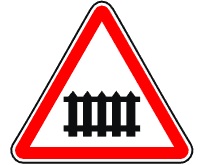 Знак 1.1. Железнодорожный переезд со шлагбаумом