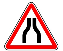 Знак 1.20.1. Сужение дороги.