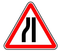 Знак 1.20.3. Сужение дороги